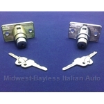 Tailgate Lock and Pushbutton With Keys (Fiat 124 Wagon 128 Wagon) - OE NOS
