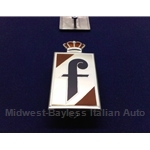 Badge Emblem "f" Side (Fiat 124 Spider 1968-74) - NEW METAL