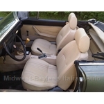 Seat Pair Front Tan/Beige (Fiat Pininfarina 124 Spider, 124 Coupe ALL) - NEW