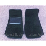 Floor Mat Pair Black Plush (Fiat Pininfarina 124 Spider All) - NEW
