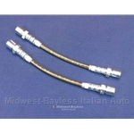Brake Hose Stainless Braided Lines SET 2x Rear (Fiat 850 All) - NEW