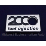Badge Emblem "2000 Fuel Injection" (Fiat Pininfarina 124 Spider 1980-On) - OE NOS