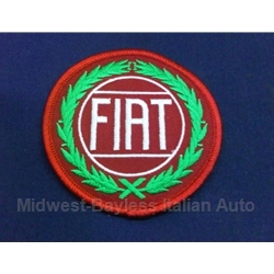 Round "FIAT" Patch - Red back Silver FIAT Green Wreath