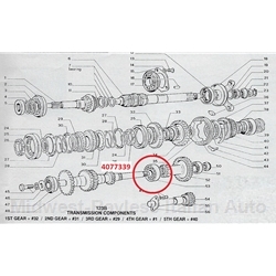 Trans Bearing Center Cluster Lay Shaft (Fiat Pininfarina 124 Spider Coupe All 5-Spd+4-Spd, 1500 Cabriolet) - NEW