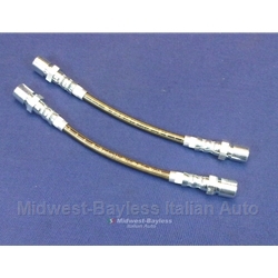 Brake Hose Stainless Braided Lines SET 2x Rear (Fiat 850 All) - NEW
