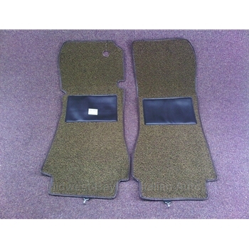      Carpet Front Left and Right Pair - BROWN (Tan / Brown) LOOP (Pininfarina 124 Spider 1983-85) - OE NOS