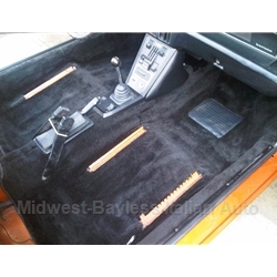        Carpet - Black PLUSH (Fiat Bertone X1/9 All - NEW