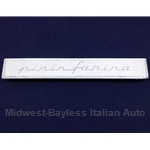 Badge Emblem "Pininfarina" - Thin Script - Side Quarter Panel (Pininfarina 124 Spider 1983 + Other Italian) - U8