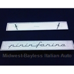 Badge Emblem "Pininfarina" - Thin Script - Side Quarter Panel (Pininfarina 124 Spider 1983 + Other Italian) - OE