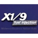 Badge Emblem "X1/9 Fuel Injection" (Fiat X1/9 1980-82 North America) -U8