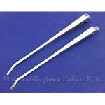 Wiper Arm 2x PAIR Silver (Fiat 124 Spider 1967 to 1978) - U8