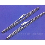 Wiper Blade Pair 13" Silver (Fiat 124 Spider Coupe to 1978, 850, 128) - NEW