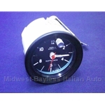 Clock Veglia Analog Quartz w/Top Adjuster (Fiat 124 Spider, Coupe) - OE NOS