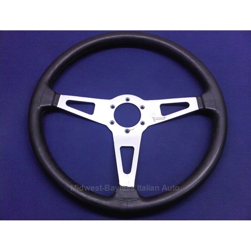 Steering Wheel - 15 Black Rubber - Ferrero (Fiat Pininfarina 124 Spider  1979-85) - U8