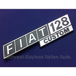 Badge Emblem "Fiat 128 Custom" (Fiat 128 1977) - OE NOS