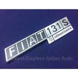 Badge Emblem "Fiat 131 S Climatizzata" (Fiat 131 Sedan 1977-78) - OE NOS