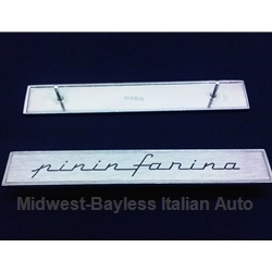 Badge Emblem "Pininfarina" - Thin Script - Side Quarter Panel (Pininfarina 124 Spider 1983 + Other Italian) - OE