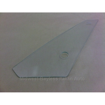 Wing Window Quarter Window Glass Left - HOLE / CLEAR /  EURO (Fiat Bertone X1/9 1985-88 + All) - OE