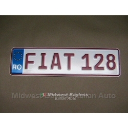 Euro License Plate "FIAT 128" Red