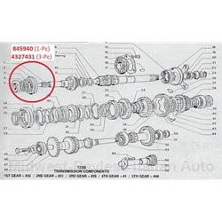 Trans Bearing Front Input Shaft (Fiat 124 Spider Coupe 5-Spd+4-Spd) - OE SKF