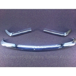 Bumper Set Front / Rear Chrome (Fiat 124 Spider 1973-74 + 1975-On) - NEW