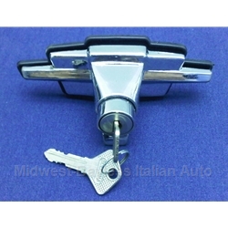 Decklid Engine Cover Push Button Latch Locking w/Keys (Fiat 850 Sedan) - NEW