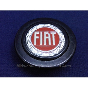 Horn Button Assembly 50mm "Fiat" Logo (Fiat 124 Spider 1979-82 + All MOMO Wheels) - U8.5