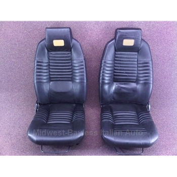      Seat Pair (Bertone X1/9 1983-88) Black Leather - OE NOS