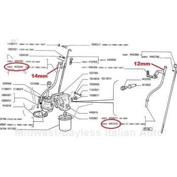 Dipstick Tube (Fiat 124 Spider, 131 DOHC 2.0L 1979-82 - For Early Style Dipstick) - U8