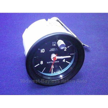  Clock Veglia Analog Quartz w/Top Adjuster (Fiat 124 Spider, Coupe) - OE NOS