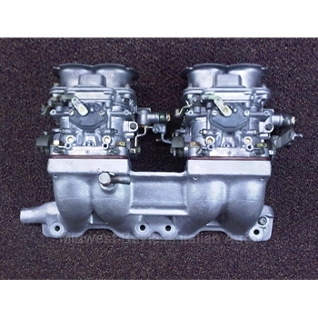     Intake Manifold DOHC Assembly Dual Weber 42 DCNFx2 (Lancia Beta, Scorpion/Montecarlo) - REFUBISHED